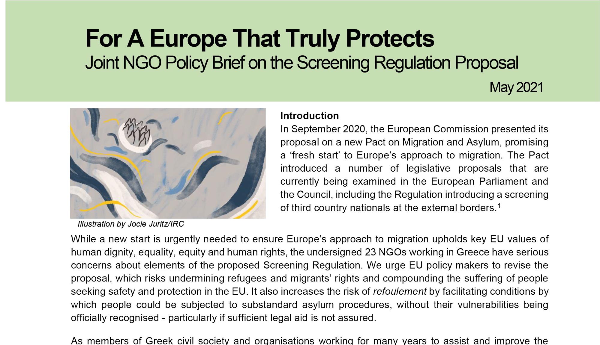 Joint NGO Policy Brief on the Screening Regulation Proposal